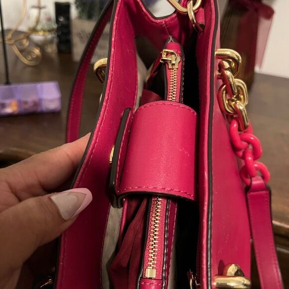 Michael Kors Pink Cynthia Leather Convertible Satchel - Picture 8 of 9